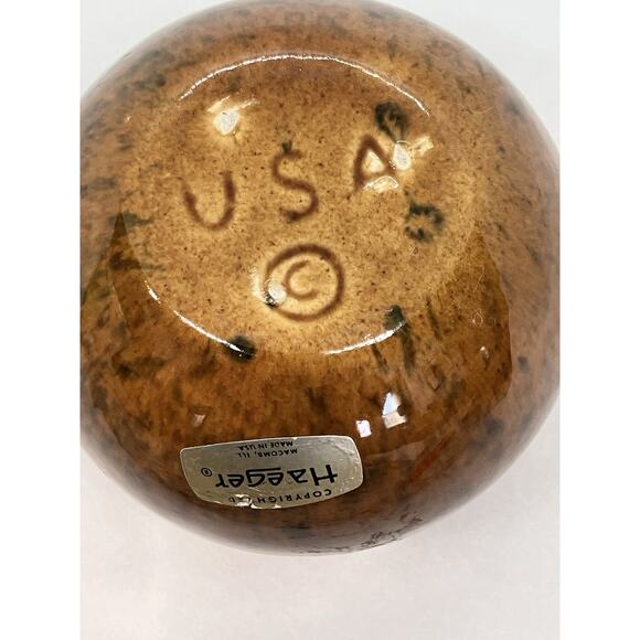 Haeger Orb Ball Ceramic Vase Planter Speckled Brown 1980’s Label 4” - Picture 8 of 12